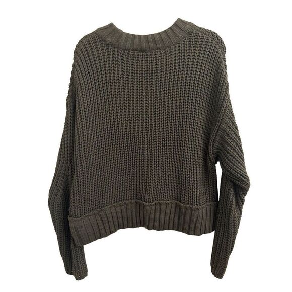 Moon & Madison Dolman Sleeve Oversized Chunky Sweater size S Olive Green - Picture 2 of 6